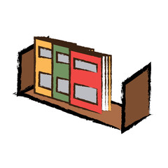 shelf with books icon