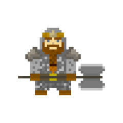 Fototapeta premium Pixel character dwarf for games and web sites