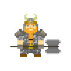Pixel character dwarf for games and web sites