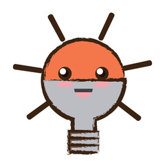 kawaii light bulb icon
