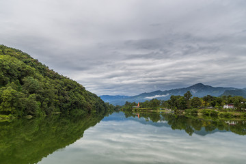 View of Lake Side of Pokhara from Phewa Lake, Pokhara