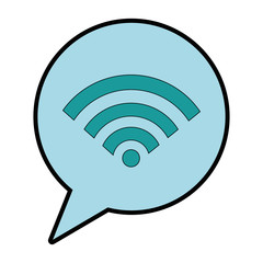 speech bubble with wifi signal