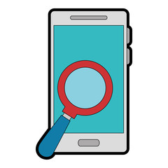 smartphone device with magnifying glass