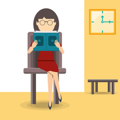 woman reading a book