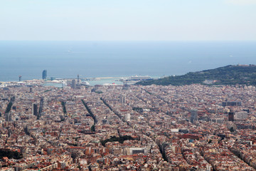 A panoramic view of Barcelona from Tibidabo 