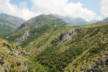 Fototapeta na wymiar Mountains around Old Bar town, Montenegro