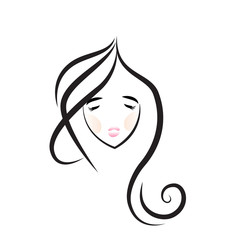 Beautiful girl hair salon icon
