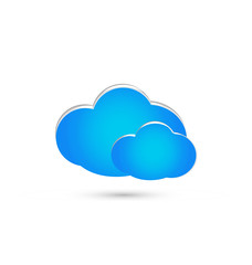 Group of blue clouds isolated icon