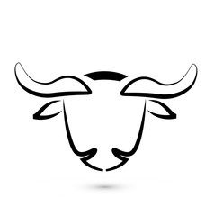 Bull head icon on white background