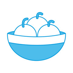 Fruits on bowl isolated symbol icon vector illustration graphic design