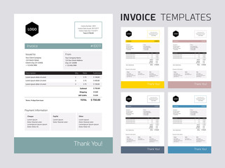 Obraz na płótnie Canvas Invoice template set