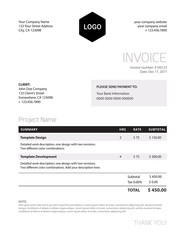 Invoice template - classy black and white business design