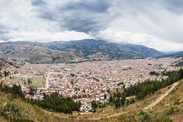 Fototapeta na wymiar Huaraz aerial view