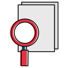 notebook with magnifying glass