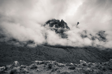 Mountains in clouds