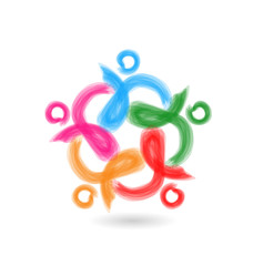 Soft colored, group of teamwork people icon