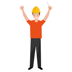 construction worker with screwdriver avatar