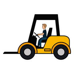 forklift vehicle isolated icon