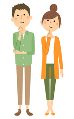 若いカップル　考える