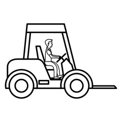forklift vehicle isolated icon