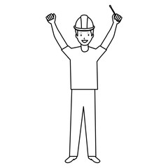 construction worker with screwdriver avatar
