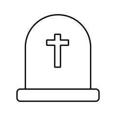 Fototapeta premium Cemetery tombstone isolated icon vector illustration graphic design