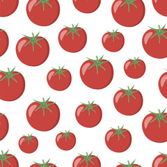 Seamless pattern of tomatoes. Vector illustration.