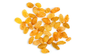 Organic dried raisins isolated.