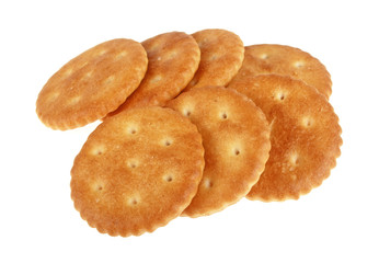 Cracker cookies isolated on white background