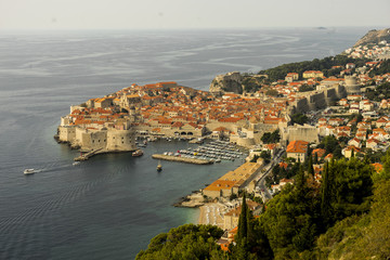 Obraz premium Dubrovnik's muted city from high altitude. 