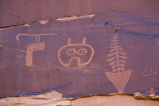 Wolfman Petroglyph Panel, Bultler Wash, near Bluff, Utah