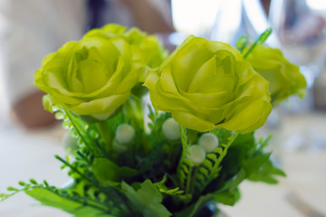 green flower rose