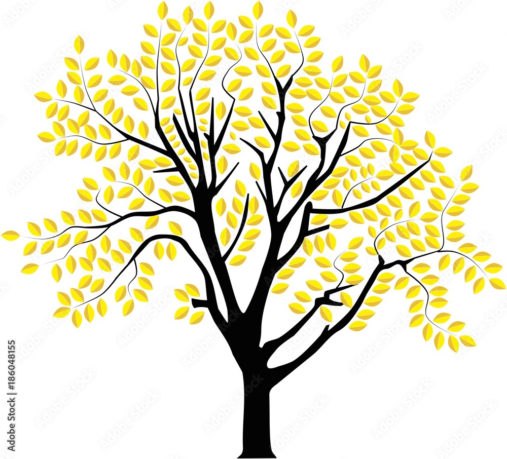 Wall mural vector image of a tree in autumn