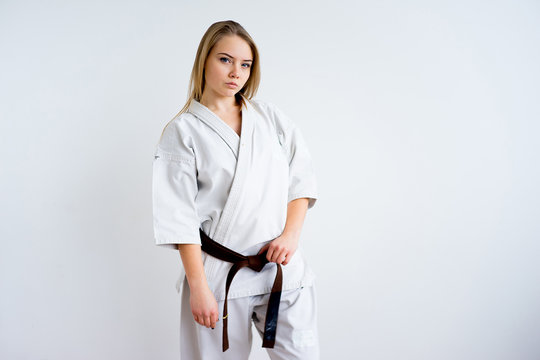 Karate girl training