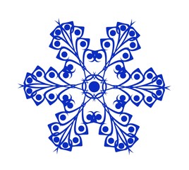 abstract blue snowflake on white background