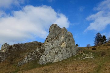 Obraz premium Eselburger Tal, Felsen, Baden Württemberg, Deutschland