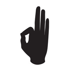 hand black symbol mudra mantra buddhism hinduism yoga icon vector - 186050737