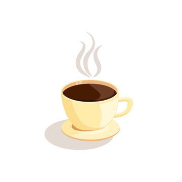 flat vector image of a cup of coffee on a white background
