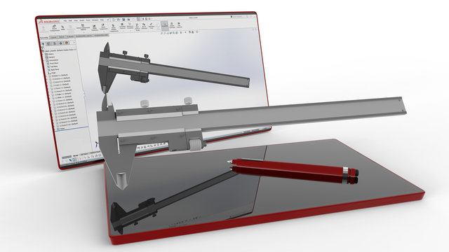 3D render - 3D CAD concept - caliper