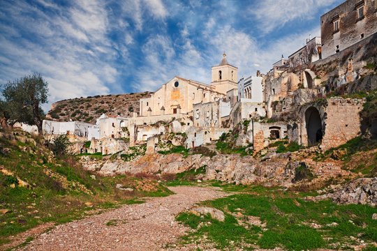 Ginosa, Taranto, Puglia, Italy: landscape of the ancient village