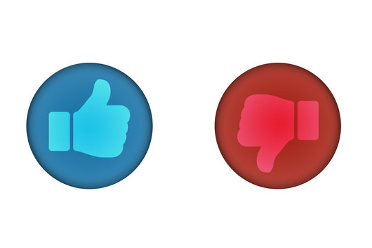 Bot&oacute;n azul de like y rojo de dislike.