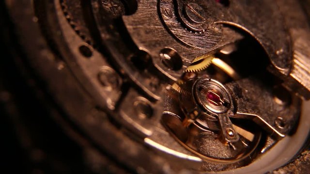Old Classic Clock Works and mechanism functioning
