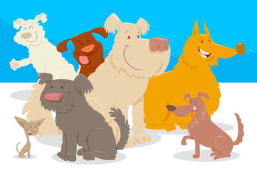 dogs and puppies cartoon characters group