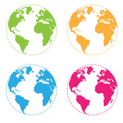 Vector globe icon of the world