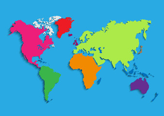 Fototapeta premium vector illustration world map