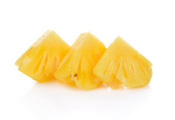 Pineapple slices isolated on white background