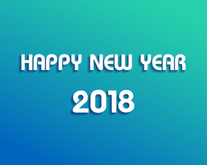 Greeting card design template with Modern Text for 2018 New Year of the Dog. Color number 2018 drawn lettering on colorful background. Vector illustration