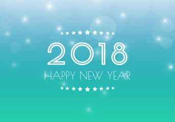 Fototapeta na wymiar Greeting card design template with Modern Text for 2018 New Year of the Dog. Color number 2018 drawn lettering on colorful background. Vector illustration