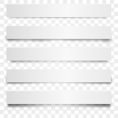 Obraz premium Realistic Set Paper Sheet Shadow Effect isolated on transparent background for your design and business. Vector illustration. Eps 10.