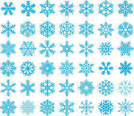 Snowflakes Set - Vector Set of 42